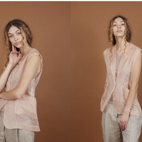 Tela9 Vest Top Gilet Lunatica Jacket in White - Picture 11 of 11